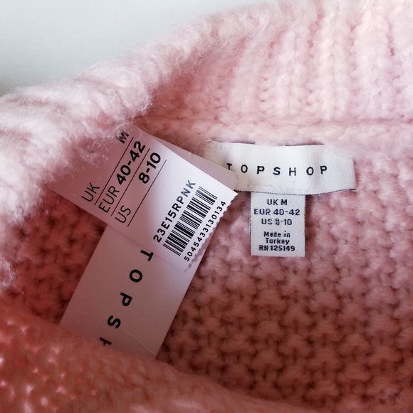 🌸 NEW Topshop | Pink  Cable Knit Sweater 8 - Picture 16 of 16